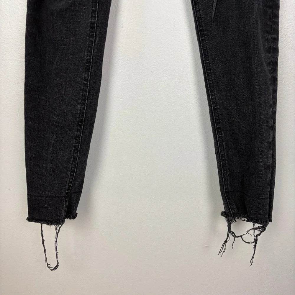 We The Free Distressed Skinny Jeans Black Faded Fitted Denim Casual Size 24